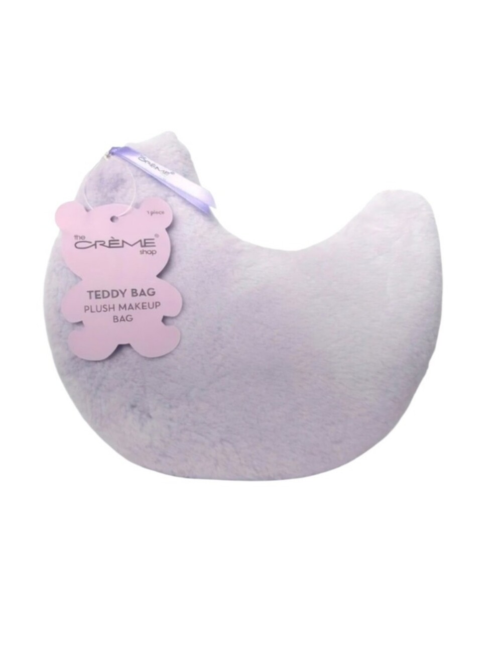 Crème Shop Lavender Crescent Teddy Plush Makeup Bag